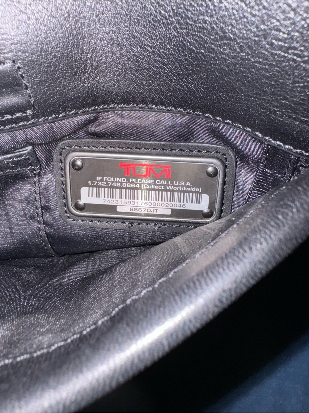 TUMI Black Leather Messenger Bag - Picture 2 of 16